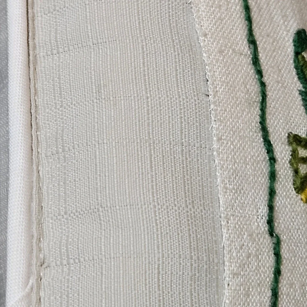 Vintage Style‎ Hand Embroidered Floral Pillow Cottagecore Folk Art Needlework